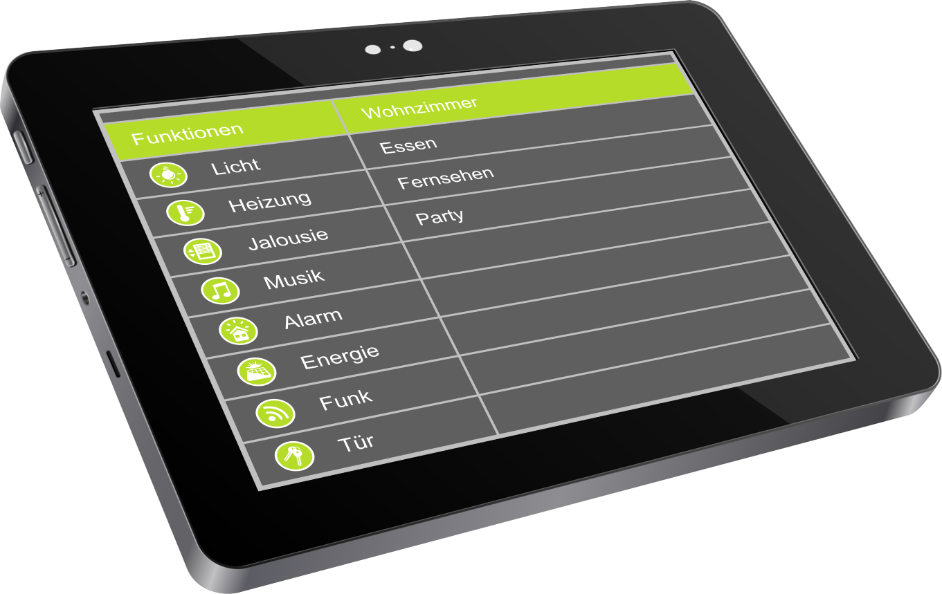 Tablet mit Smart Home Steuerung